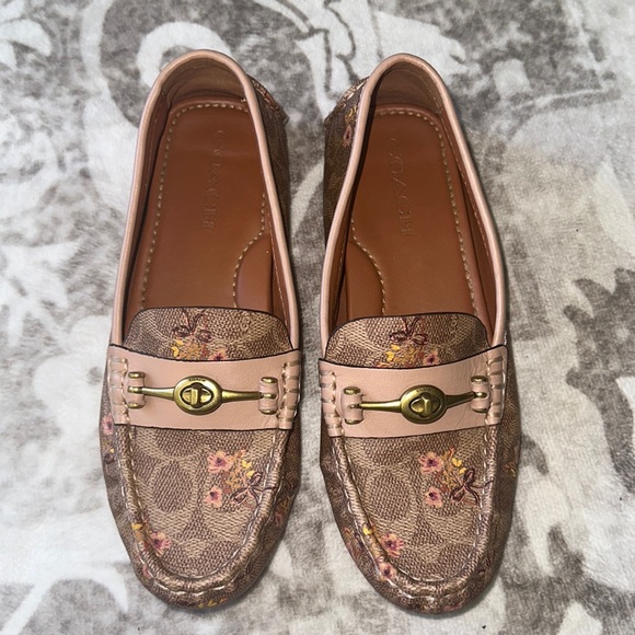 COACH Loafers with Floral Bouquet and C Printed Design - Picture 1 of 11